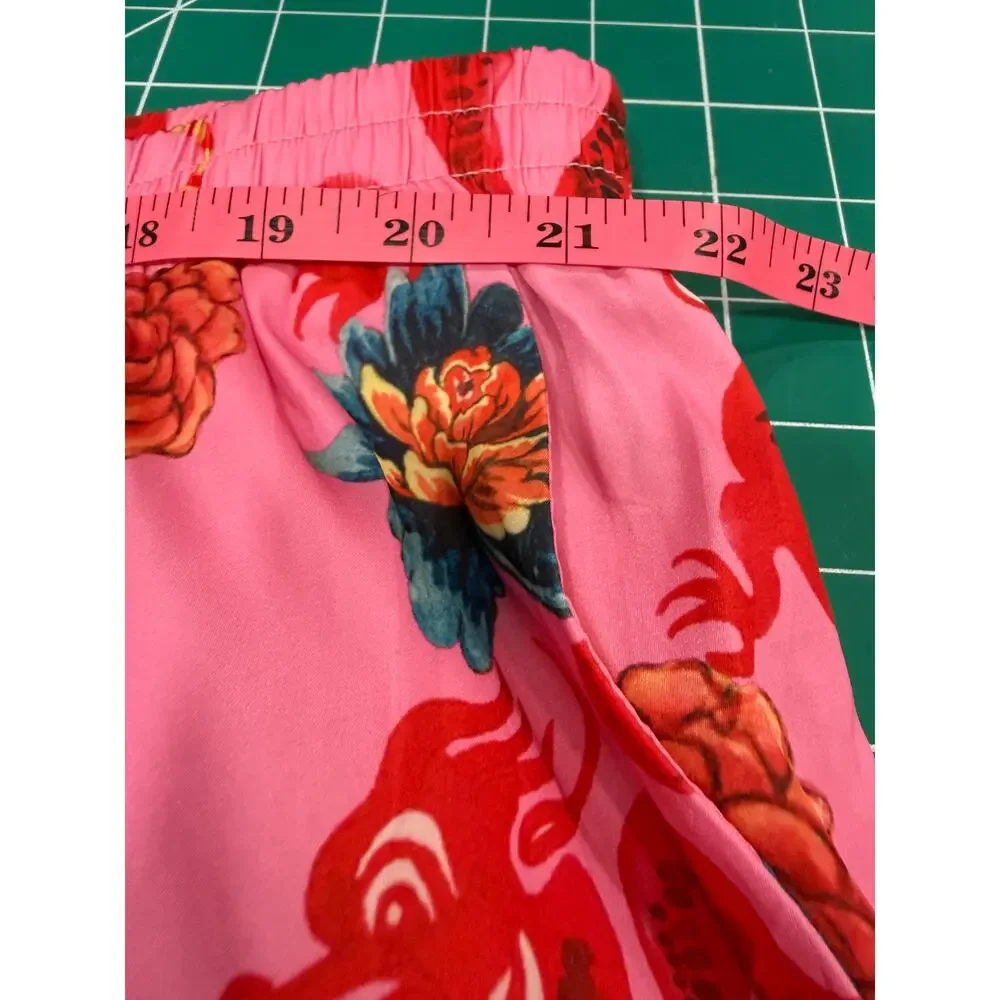 Dressed in LALA Year of the Dragon Satin Wide Leg Pants Dragon Tiger Women's 3XL